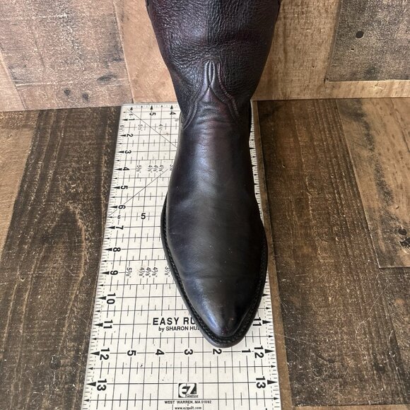Lucchese Classics Handmade L350029 Black Cherry Roper Cowboy Boots Mens 10.5 D - Picture 4 of 12